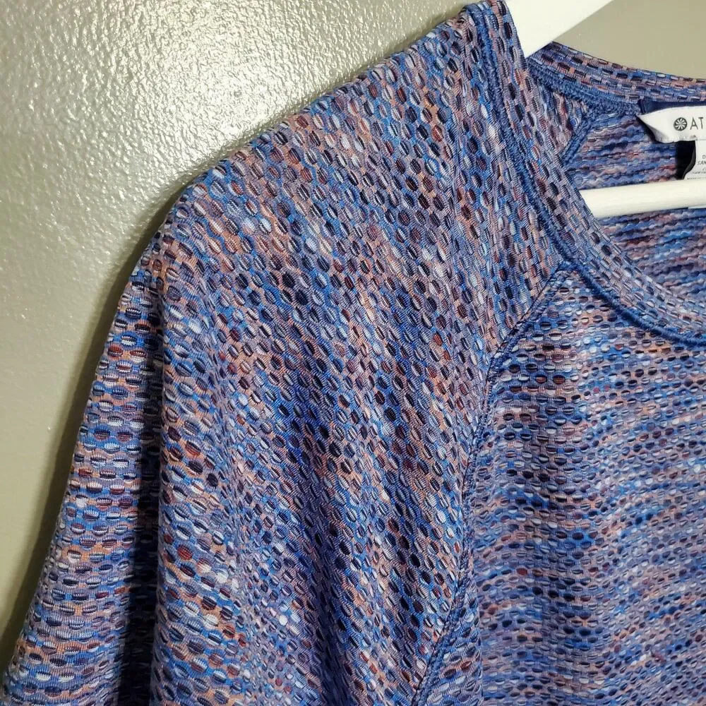 Athleta Ultimate Train Mesh Tee Womens Size Medium Multicolor Athleisure Workout - Picture 3 of 7